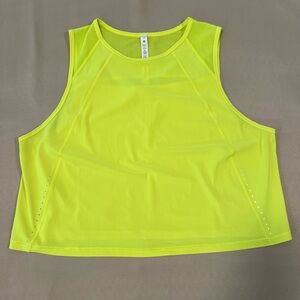 Lululemon athletica Neon Yellow  Sculpt Cropped Tank Top
